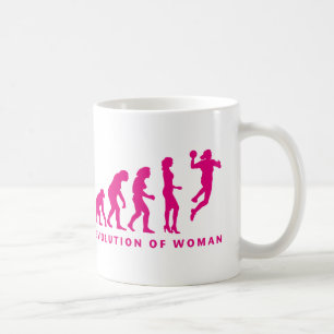 evolution of handball woman kaffeetasse