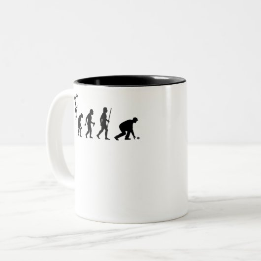 Evolution of Lawn Bowls Zweifarbige Tasse (Vorderseite Links)