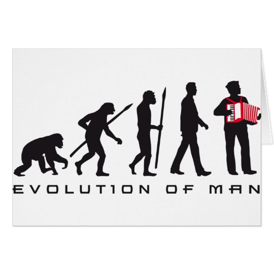 evolution of man accordion player sailor karte