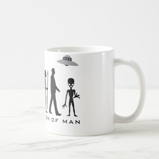 evolution of man alien kaffeetasse