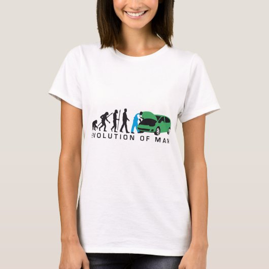 evolution of man car auto mechanic T-Shirt (Vorderseite)