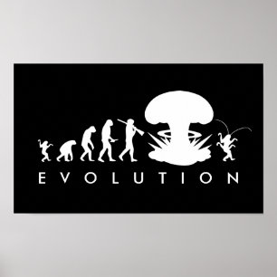 Evolution of Man & Cockroach Funny Evolution Chart Poster