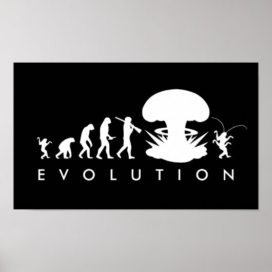 Evolution of Man & Cockroach Funny Evolution Chart Poster (Vorne)