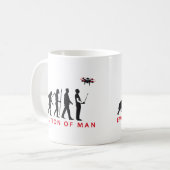 evolution of man controlling drone kaffeetasse (Vorderseite Links)