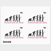evolution of man controlling drone rechteckiger aufkleber (Blatt)