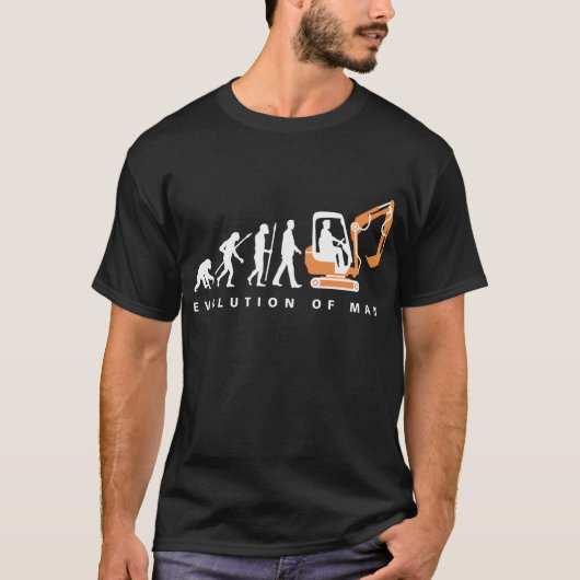 evolution of man excavator driver T-Shirt (Vorderseite)