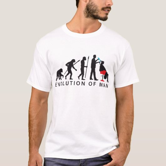evolution of man hair stylist T-Shirt (Vorderseite)