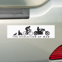 evolution of man motorcycle biker autoaufkleber