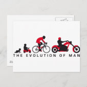 evolution of man motorcycle biker postkarte (Vorne/Hinten)