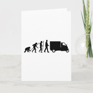 Evolution of man Piaggio Ape mini transport Karte