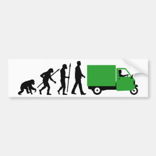 Evolution of man Piaggio Ape mini transporter Autoaufkleber
