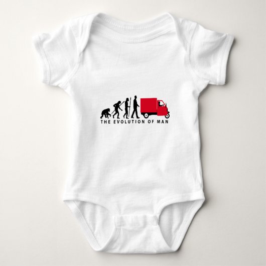 Evolution of man Piaggio Ape mini transporter Baby Strampler (Vorderseite)