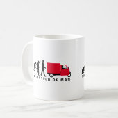 Evolution of man Piaggio Ape mini transporter Kaffeetasse (Vorderseite Links)