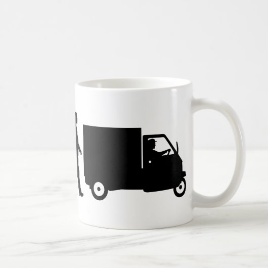 Evolution of man Piaggio Ape mini transporter Kaffeetasse (Rechts)