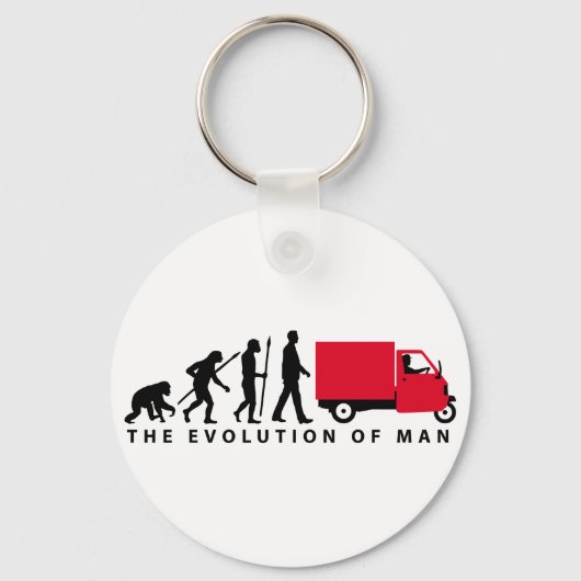 Evolution of man Piaggio Ape mini transporter Schlüsselanhänger (Vorderseite)