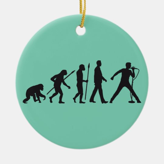 evolution of man rock metal singer rundes keramik ornament