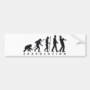 evolution of man ska trumpet player autoaufkleber