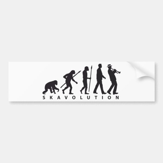 evolution of man ska trumpet player autoaufkleber (Vorne)