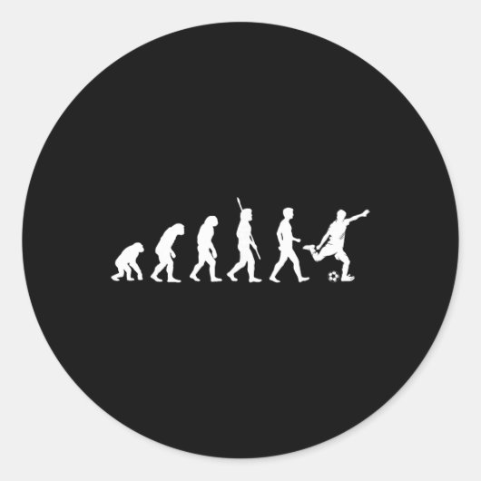 Evolution Of Man - Soccer Lover Soccer Player  Runder Aufkleber (Vorderseite)