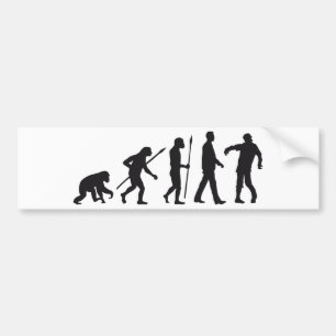 evolution of man zombie walking dead autoaufkleber