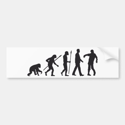 evolution of man zombie walking dead autoaufkleber (Vorne)
