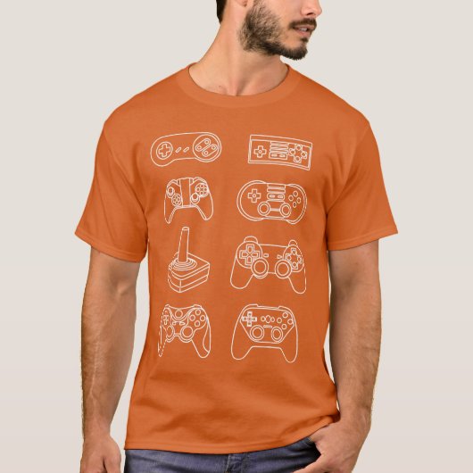 Evolution of Video Game Controllers Geek Nerd Game T-Shirt (Vorderseite)