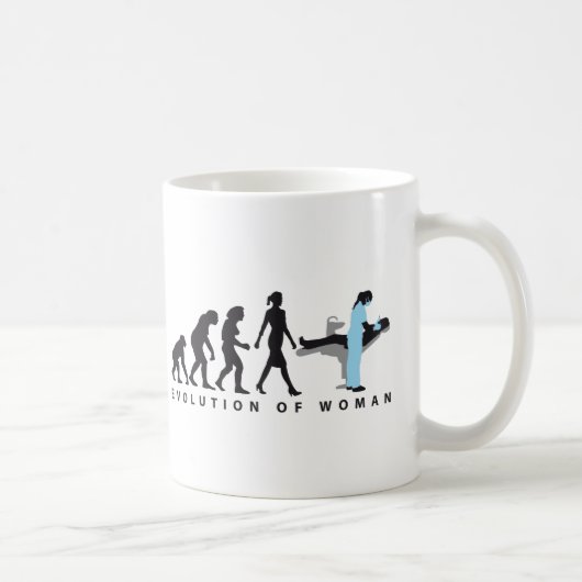 evolution of woman female dentist kaffeetasse (Rechts)