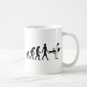 evolution of woman female dentist kaffeetasse