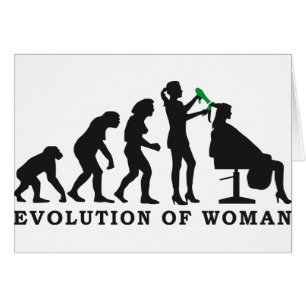 evolution of woman female hairdresser