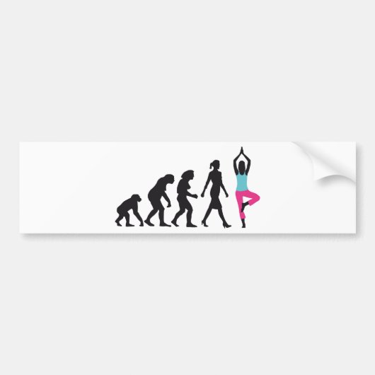 evolution of woman yoga position autoaufkleber (Vorne)