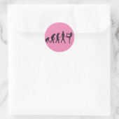 evolution of woman yoga position runder aufkleber (Tasche)