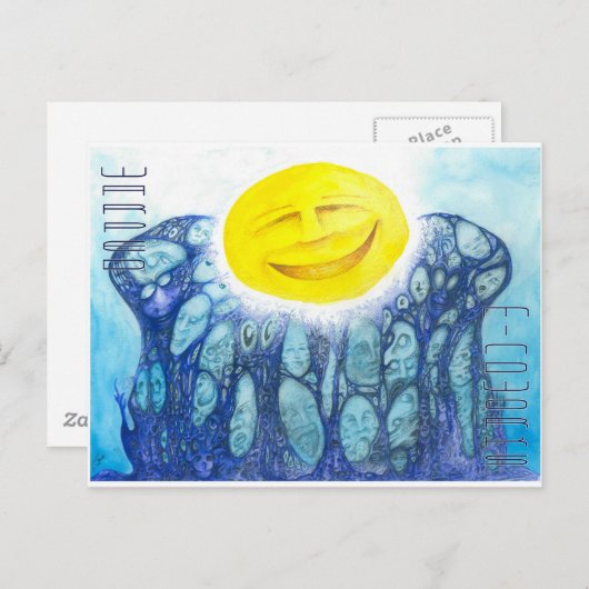 Evolution Orange Postkarte (Vorne/Hinten)