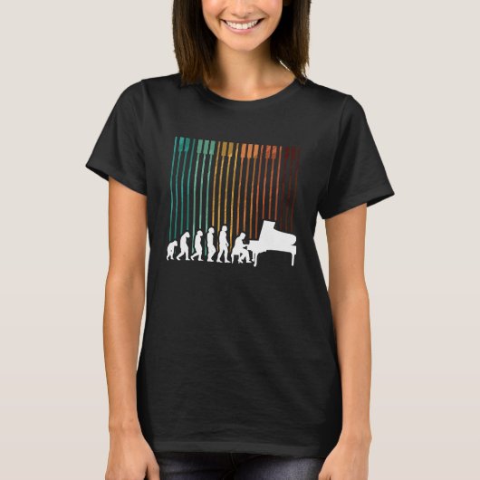 Evolution Piano Musician Keyboard Orchestra T-Shirt (Vorderseite)