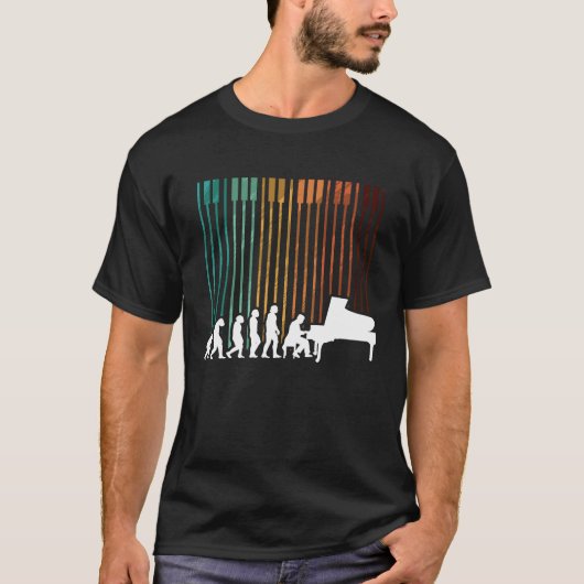 Evolution Piano Musician Keyboard Orchestra T-Shirt (Vorderseite)