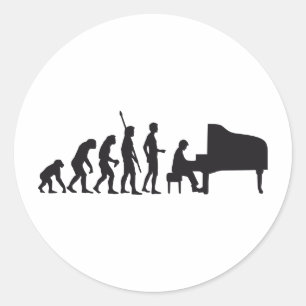 evolution piano runder aufkleber