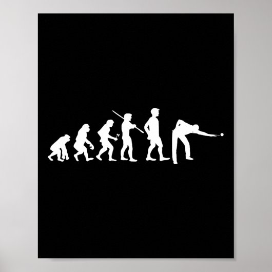 Evolution Pool Funny Pool Player Billard Player Poster (Vorne)