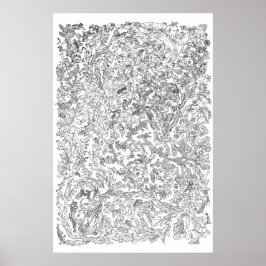 Evolution Poster - Baum des Lebens - Schwarz und W