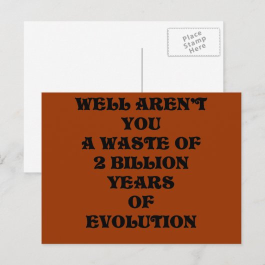Evolution Postkarte (Vorne/Hinten)