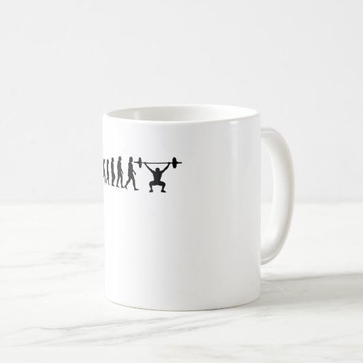Evolution Powerlift Bodybuilding Geschenk Kaffeetasse (VorderseiteRechts)