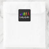 Evolution Quadratischer Aufkleber (Tasche)