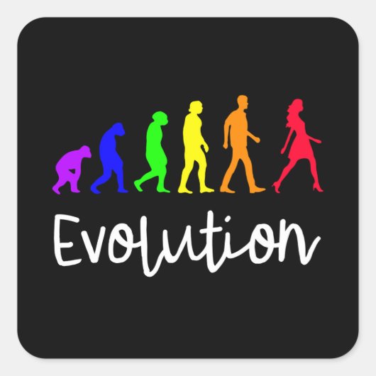 Evolution Quadratischer Aufkleber (Vorderseite)
