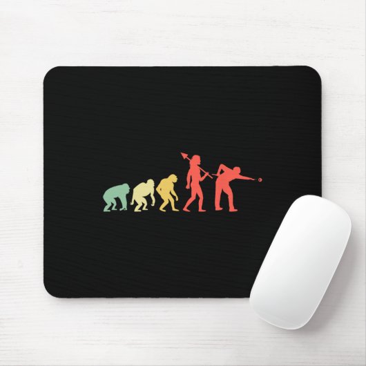 Evolution Rack Pool Billiard Player Billiard Cue Mousepad (Mit Mouse)