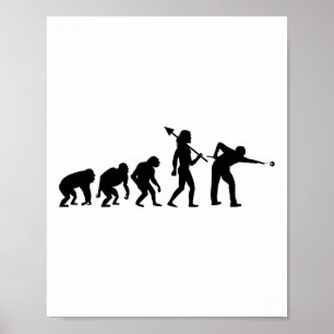 Evolution Rack Pool Billiard Player Billiard Cue Poster