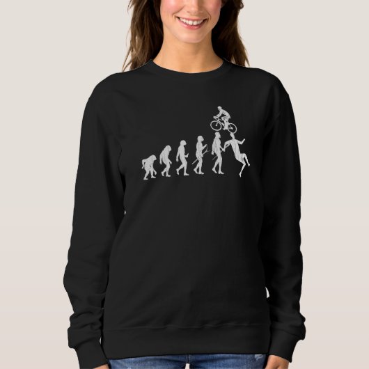 Evolution Radfahrer Fahrrad Grafik Sweatshirt (Vorderseite)