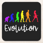 Evolution Rechteckiger Pappuntersetzer (Vorderseite)