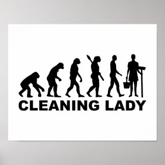 Evolution Reinigungsperson Poster