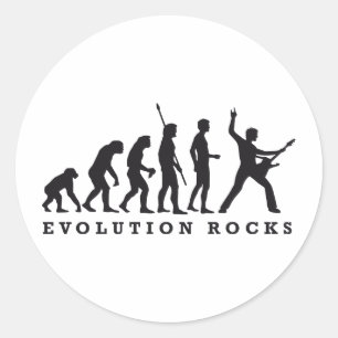 evolution rocks runder aufkleber