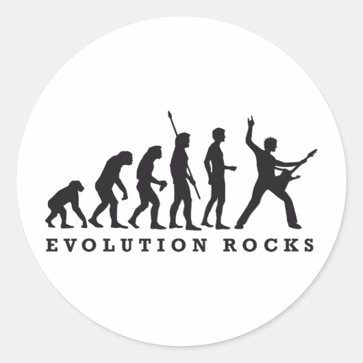 evolution rocks runder aufkleber (Vorderseite)