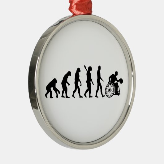 Evolution-Rollstuhl-Basketball Ornament Aus Metall (Rechts)