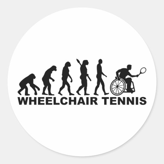 Evolution Rollstuhltennis Runder Aufkleber (Vorderseite)